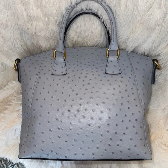 Dooney & Bourke Naomi Emerson Ostrich Satchel in Glacier Blue - Picture 7 of 12